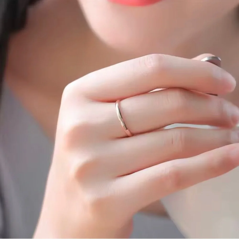 Thin Rose Gold Steel Minimalist Ring